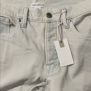 Good American Men's Cream Slim Straight Jeans